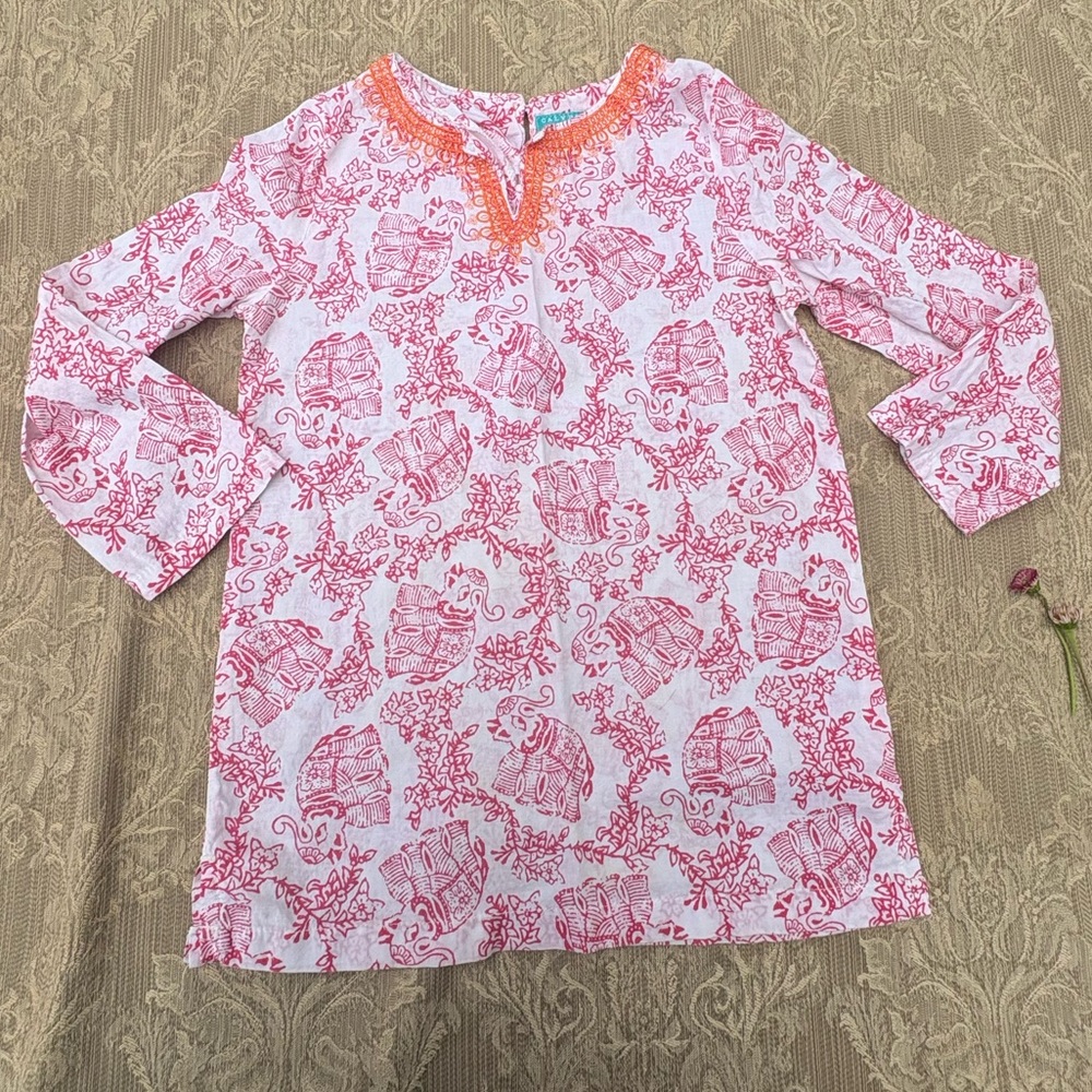 Calypso St. Barth for Target Pink and Orange Cotton Elephants Coverup